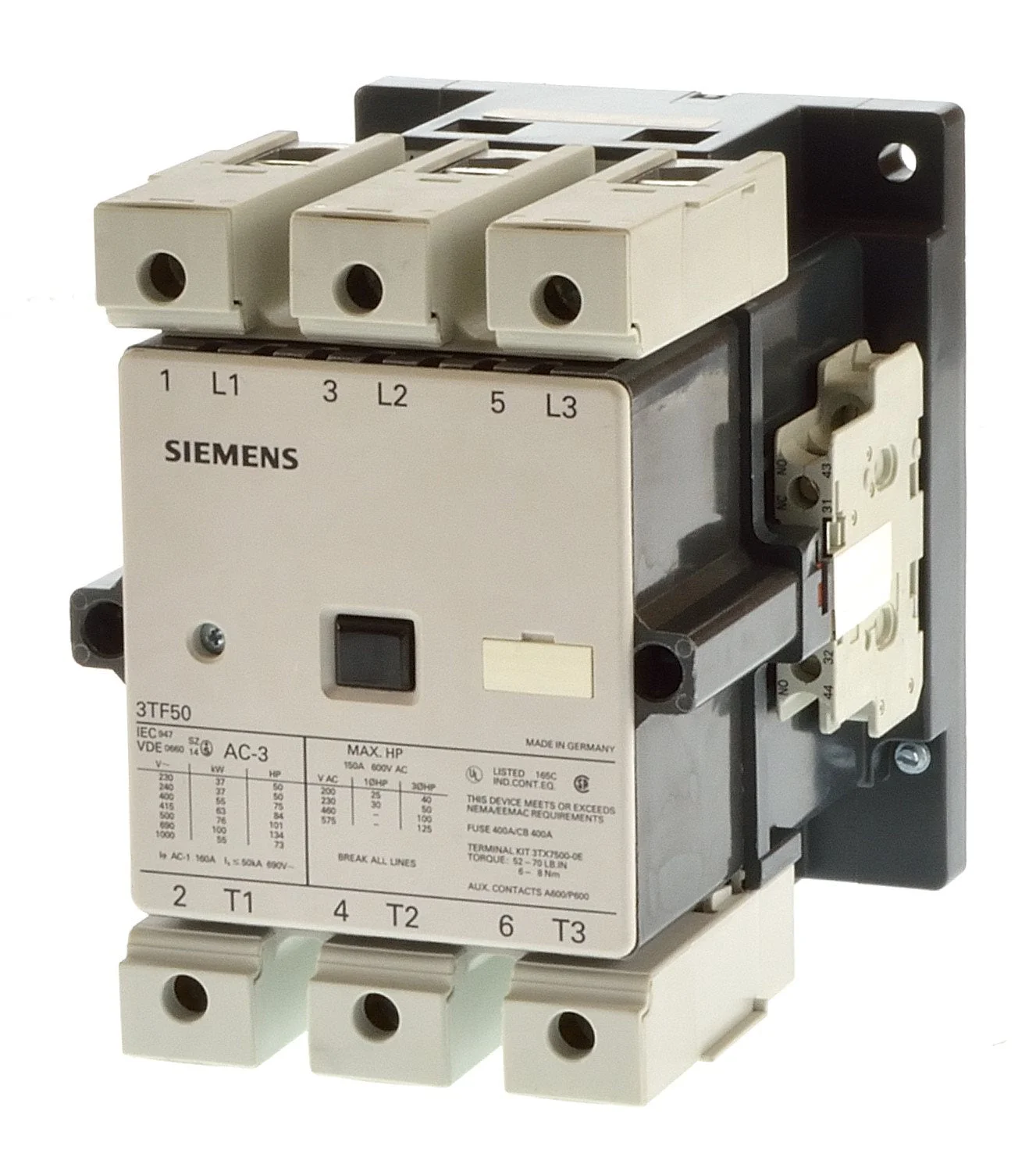 Power Contactor, 3TF Series, Heavy Duty, Variant AF0 - 3TF50020AF0