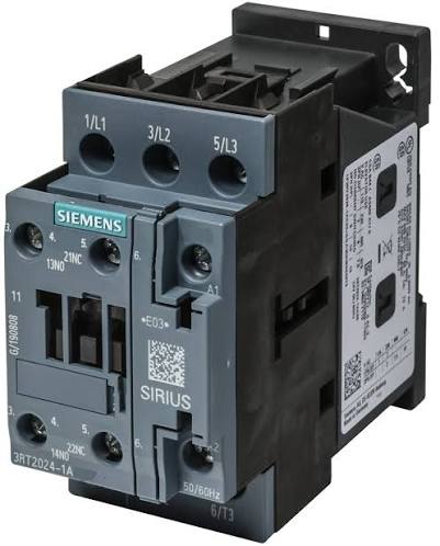 power contactor, AC-3e/AC-3, 12 A, 5.5 kW / 400 V, 3-pole, 110 V AC, 50 Hz, auxiliary contacts: 1 NO + 1 NC, screw terminal, size: S0 - 3RT2024-1AF00