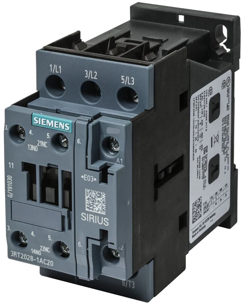 Power contactor AC-3 38 A 18.5 kW / 400 V 1 NO + 1 NC 110 V AC 50 / 60 Hz 3-pole Size S0 screw terminals - 3RT2028-1AG208KA0