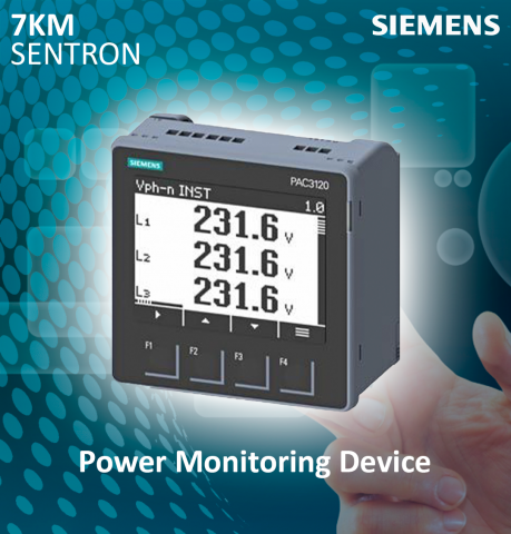 Siemens : PAC3120 LCD 96X96 mm- Modbus RTU- 690/400V 45-65Hz- Power supply: 100 ... 250 V - 7KM3120-0BA01-1DA0