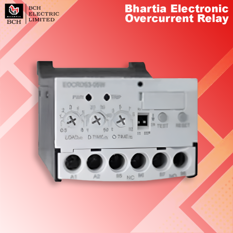 BCH : Bhartia Electronic Overcurrent Relay, Model : BOCR 3DE 80, Current Range : 5.0-80A - MP353DE80D