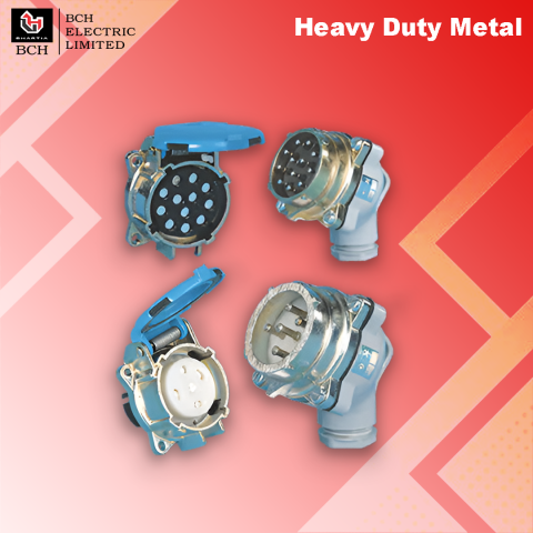 BCH : Heavy Duty Metal - Power Plugs & Sockets Type 'SS', 30A, 415V, Pins 5, Plug with inclined Handle - 217B