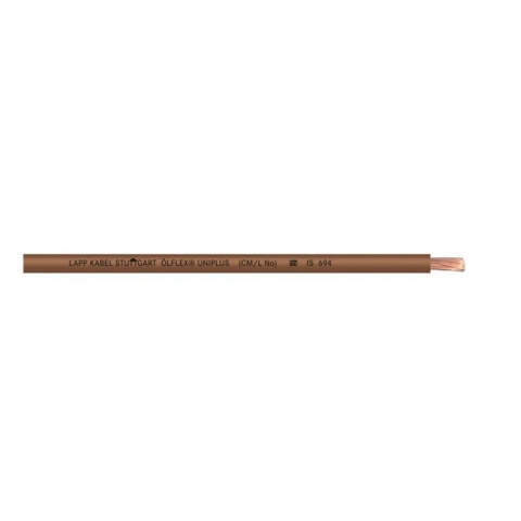 Lapp : ÖLFLEX® UNIPLUS 1X10 BN Single core cable; 1X10; brown; Ring; 1,1 kV; PVC; Fixed Installation - 4520035U100