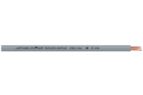 Lapp : ÖLFLEX® UNIPLUS 1X6 GY Single core cable; 1X6; grey; Ring; 1,1 kV; PVC; Fixed Installation - 4520064U100