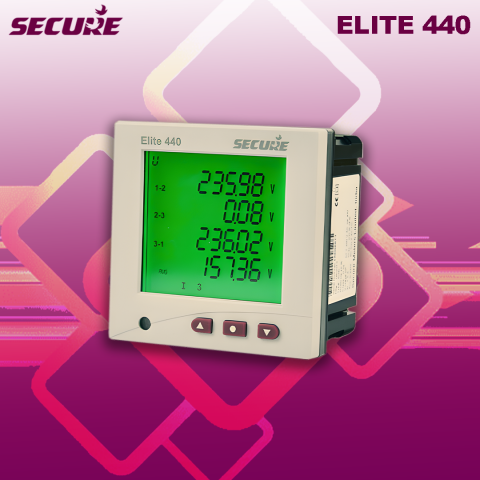 Secure : Common features set-2 for Elite 448 VAF + THD (V & I), Imp-Exp kWh & kVAh + PF + kW + THD (Power) + RPM + kVAR + kVA + Ph. Angle + Power On/Off + Cumulative MD Common features set-2 + Imp-Exp kVARh + Min/Max Value CL-0.5S - Elite 448
