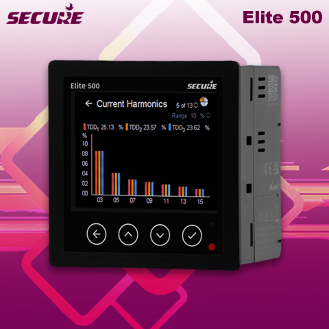 Secure : Modbus RTU over RS485+ Harmonic up to 31st+ PQ parameters, 0.2s, SW-4 - E500C-2402