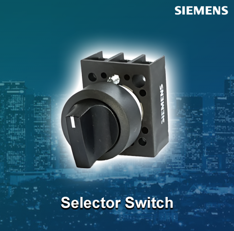 Siemens : Selector switch, 22 mm, round, plastic, black, long handle, 2 positions O-I, maintained, 100 degree operating angle, with holder - 3SB5000-2AB01