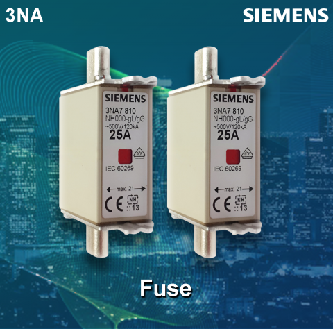 Siemens : 3NA78100RC ( 25A HRC fuses (DIN)- High Breaking capacity of 120kA )
