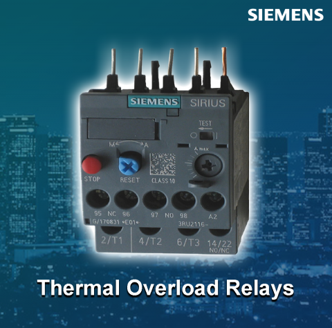 Siemens : 3RU2116-0KB0 (0.9 ... 1.25A 3RU - Thermal Overload Relays For contactor mounting - Class 10 - Screw Terminals)