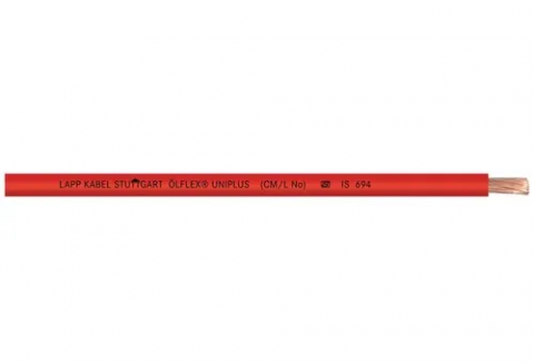 Lapp : ÖLFLEX® UNIPLUS 1X6 RD Single core cable; 1X6; red; Ring; 1,1 kV; PVC; Fixed Installation - 4520044U100