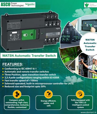 Asco Schneider : WATSN Automatic Transfer Switch, 4P, 63 amps - NA00634V
