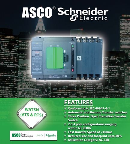Asco Schneider : WATSN Remote Transfer Switch, 4P, 1600 amps - N2R01604