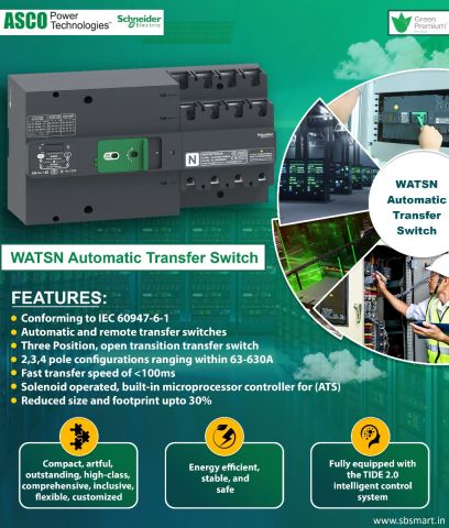 Asco Schneider : WATSN Automatic Transfer Switch, 2P, 160 amps - N2A01602V